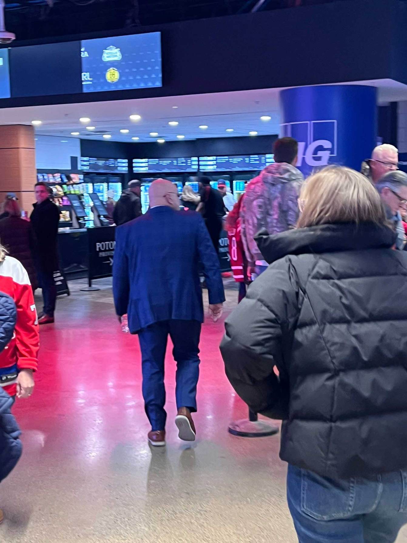 Barry Trotz roaming Capital One Arena