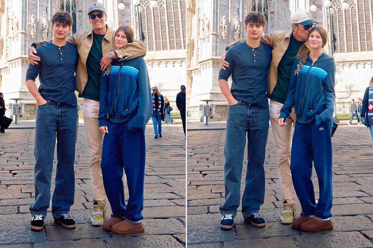 Tom Brady Is All Smiles as He Poses with Daughter Vivian and Son Benjamin on Family Trip to Milan for the 2026 Winter Olympics