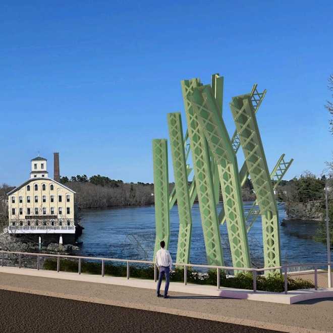 Frank J Wood Bridge sculpture rendering Frank J Wood Bridge sculpture rendering