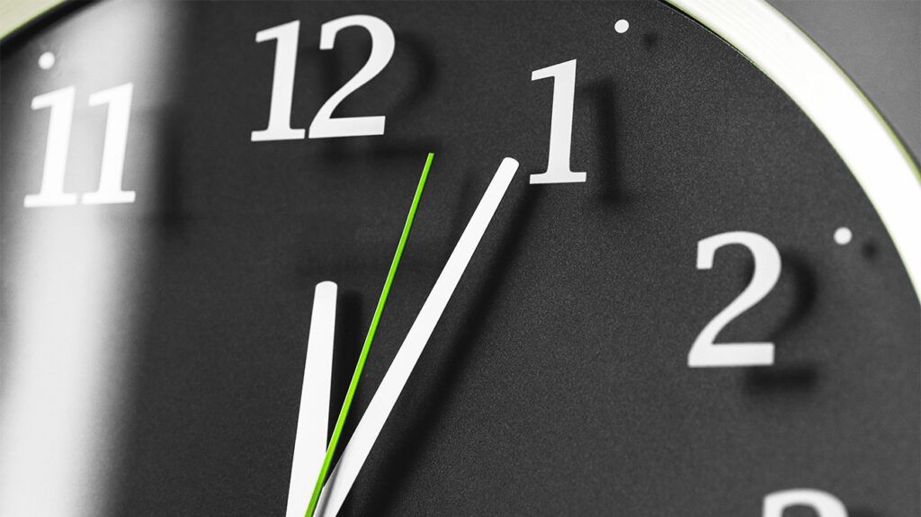 closeup of clock face