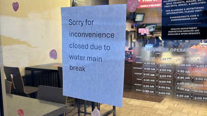 Dunkin' closed because of water main break