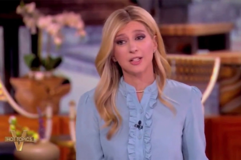 Sara Eisen speaking on "The View."