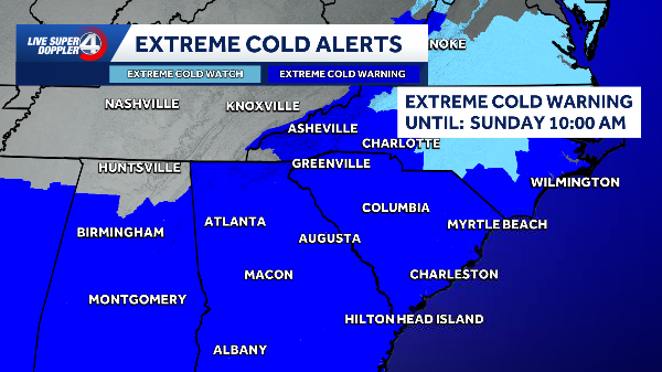Extreme Cold after snow in South Carolina