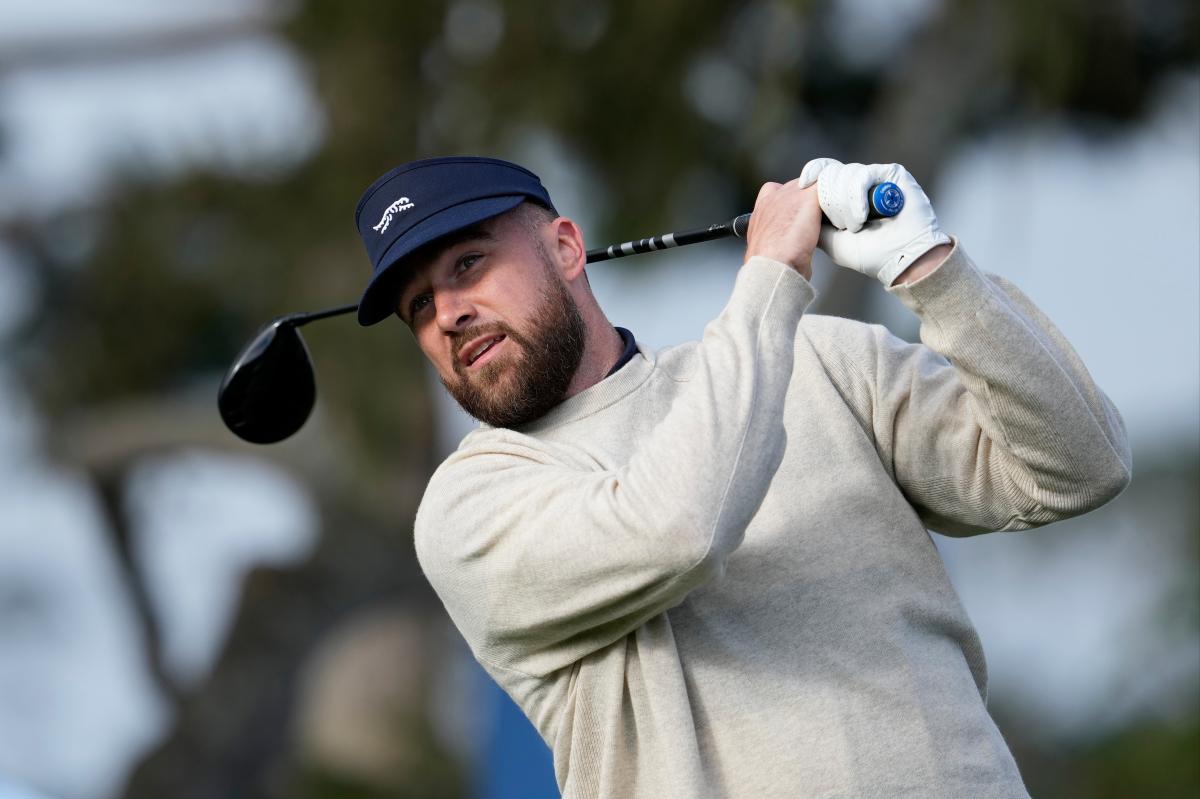 Taylor Swift fiance, Travis Kelce, at Pebble Beach Pro-Am