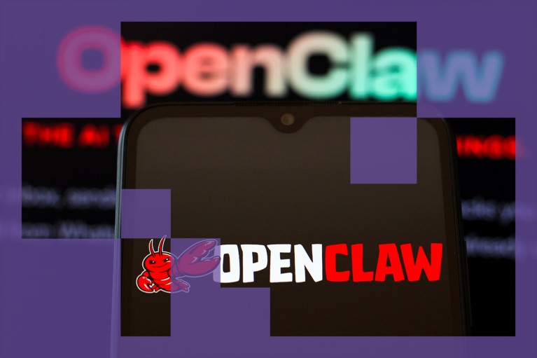 The OpenClaw AI (Open Claw) logo idisplayed on a smartphone screen.
