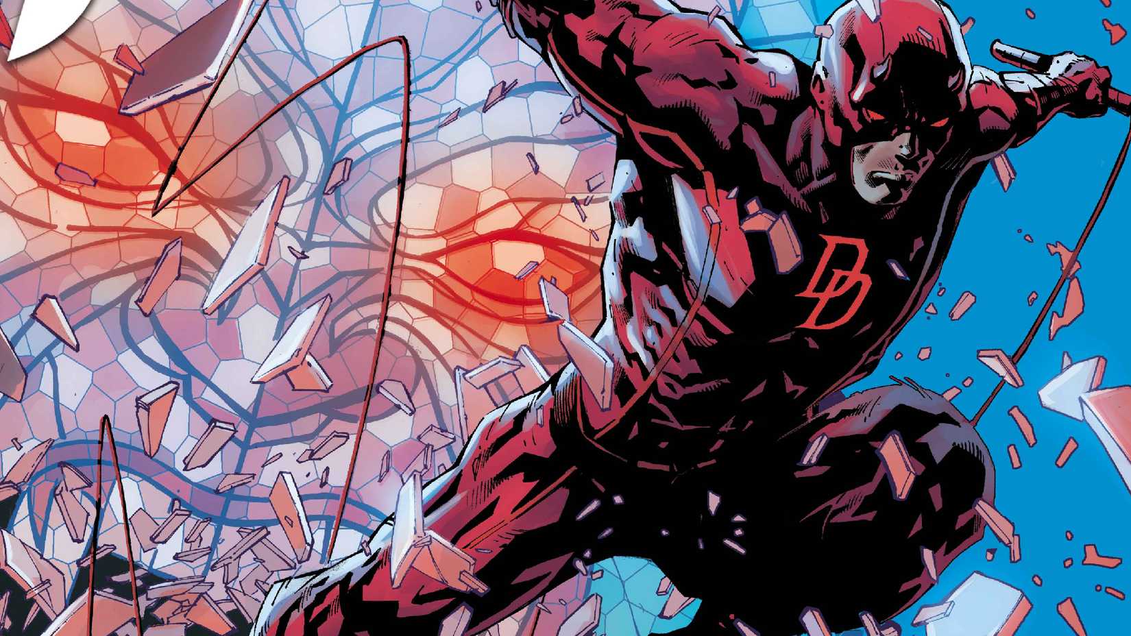 daredevil smashing through a window