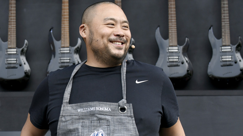 Chef David Chang participates in a culinary demonstration