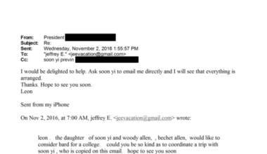 Read the Emails Between Jeffrey Epstein and Soon-Yi