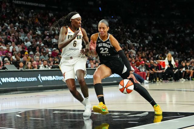 A'ja Wilson, another WNBA icon, drives to the net 