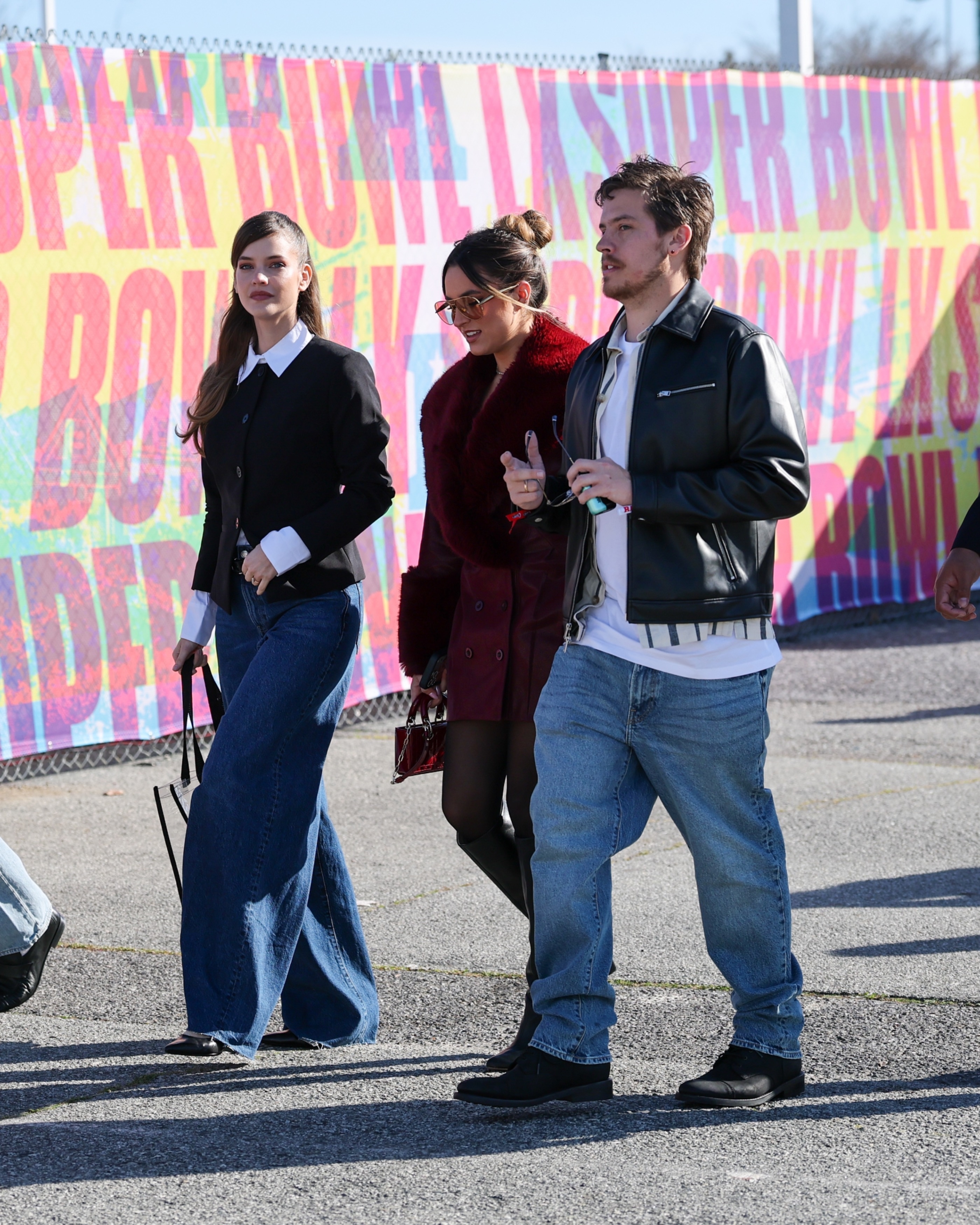 Barbara Palvin and Dylan Sprouse attends Super Bowl LX at Levi's Stadium