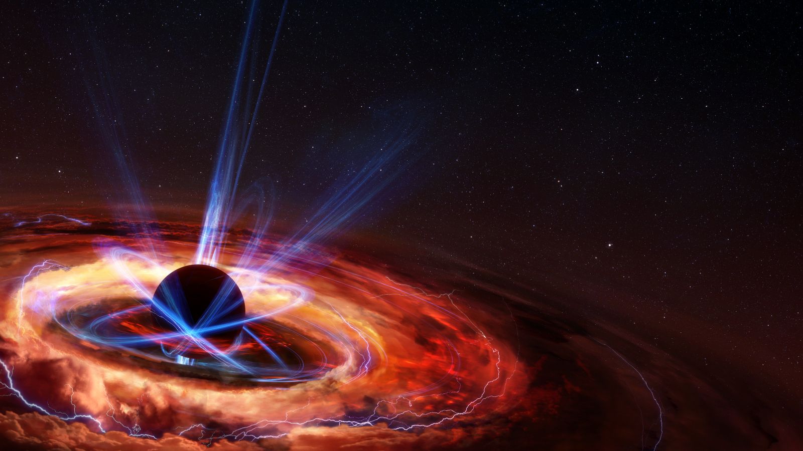 An illustration of a star collapsing into a black hole