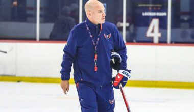 Capitals practice lines hint at what Spencer Carbery may deploy in team’s first game back against Flyers