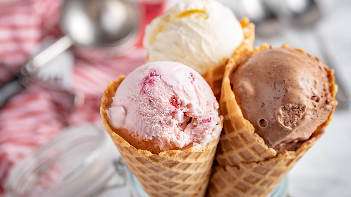 Ice cream in cones