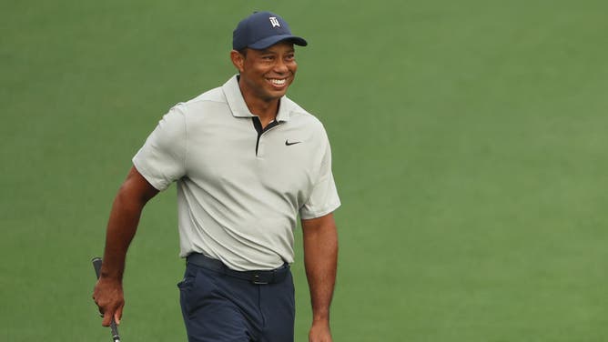 Tiger Woods smiling