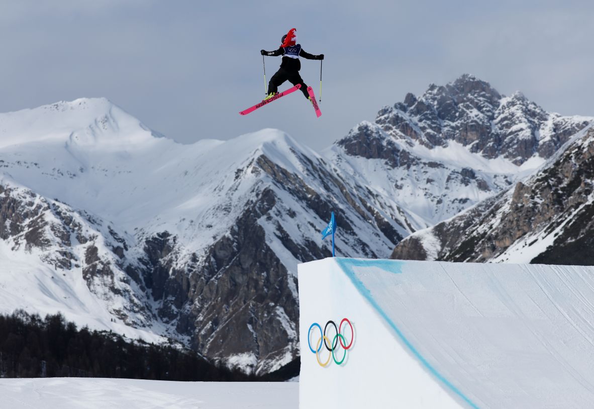 Switzerland's Mathilde Gremaud competes in the slopestyle final. <a href=