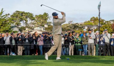 Travis Kelce accidentally hits fan in head with golf ball at Pebble Beach 18th hole
