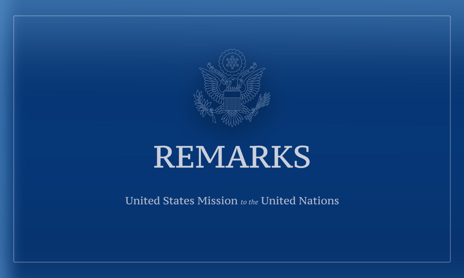 Remarks for the Informal Meeting on the UN80 Initiative