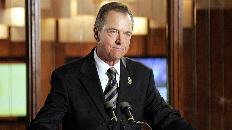 Gregory Itzin as Charles Logan, giving an address on 24