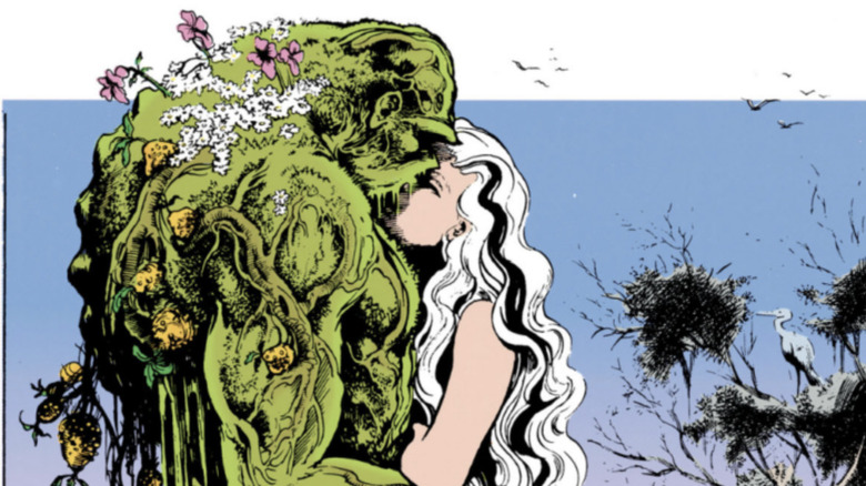 Swamp Thing and Abby Arcane kissing in Saga of the Swamp Thing