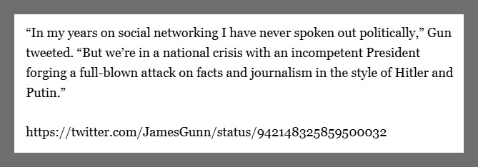 gunn trump tweet hitler dcember 2017