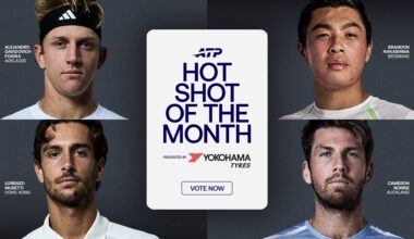 Lorenzo Musetti, Alejandro Davidovich Fokina, Brandon Nakashima & Cameron Norrie feature in January's Hot Shot of the Month.