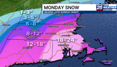 Late Sunday-Monday nor’easter expected to bring heavy snow to Massachusetts – Boston 25 News