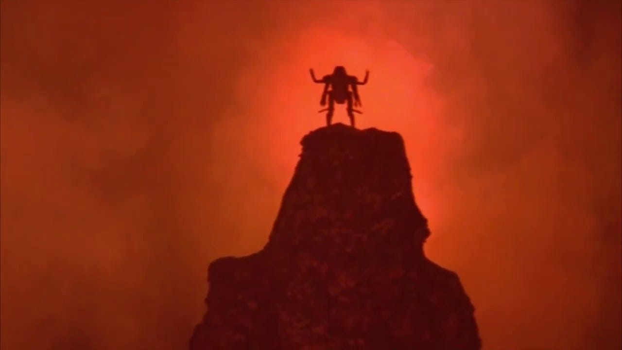 Screenshot from the 1979 sci-fi movie "The Black Hole"