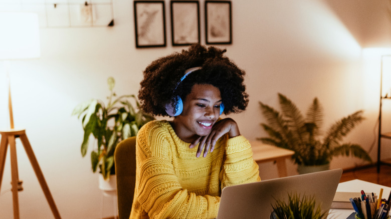 Woman working from home