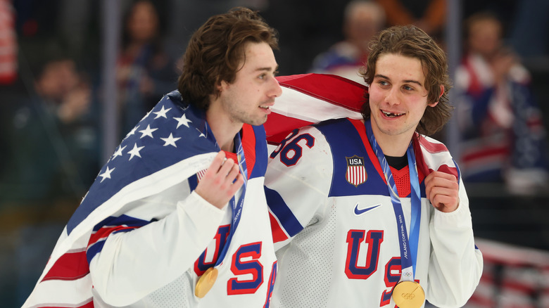 Jack and Quinn Hughes at the 2026 Winter Olympics