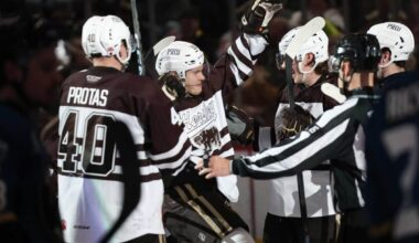 Ivan Miroshnichenko scores twice, including OTGWG, to give Hershey 4-3 victory over Utica: ‘My first overtime goal here – good moment’