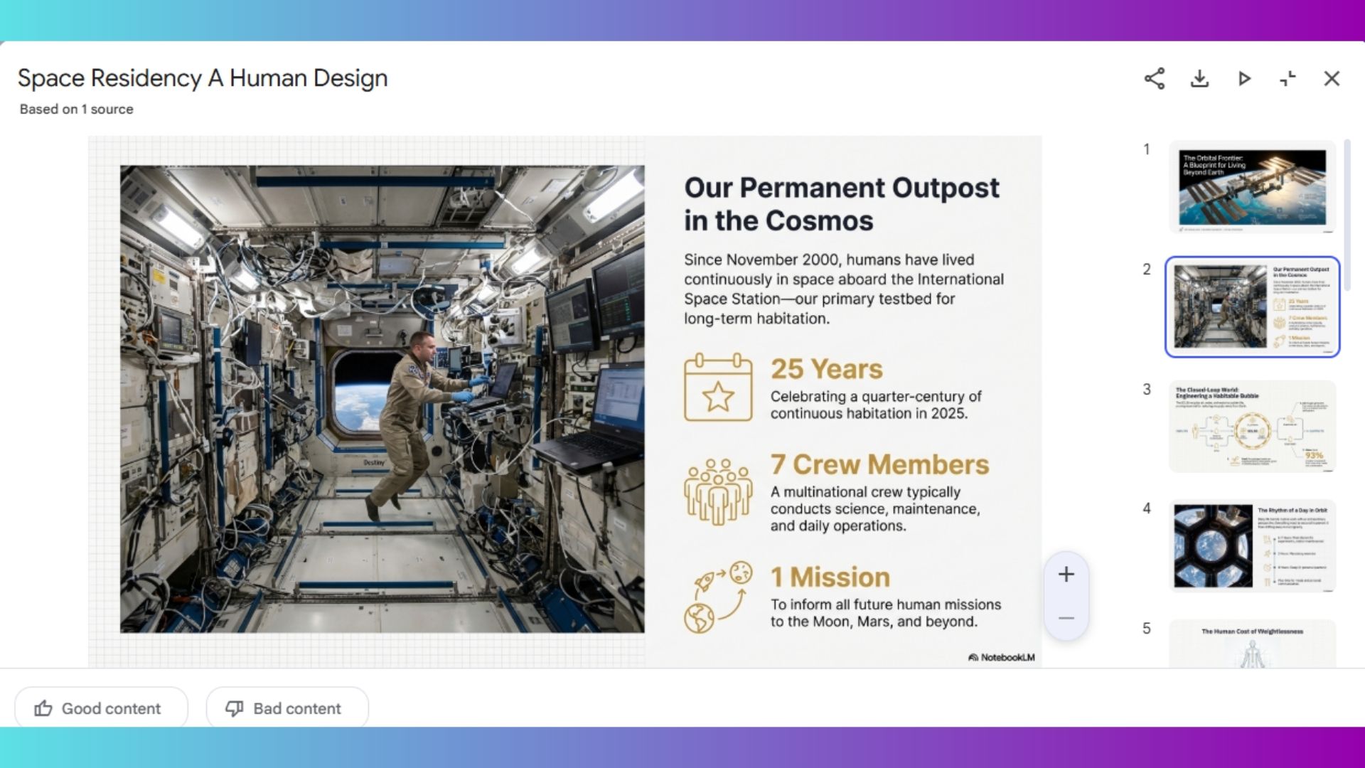 Full presenation from NotebookLM