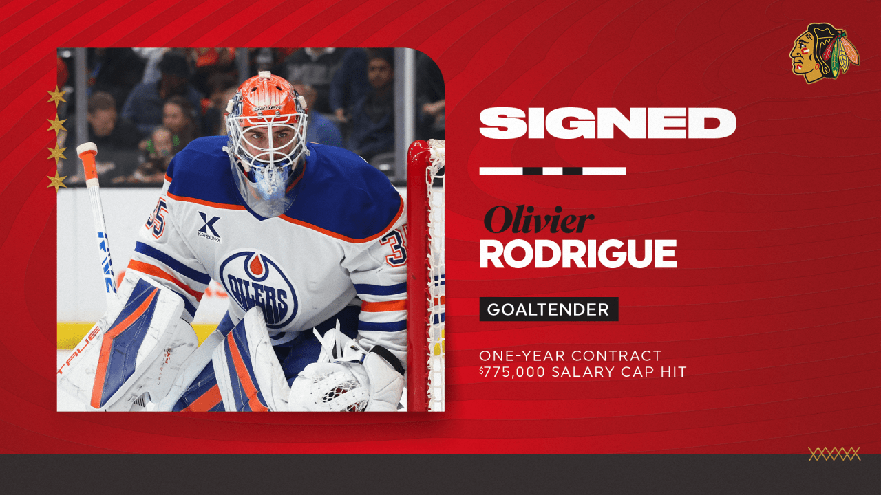 RELEASE: Blackhawks Sign Olivier Rodrigue to One-Year, Two-Way Contract