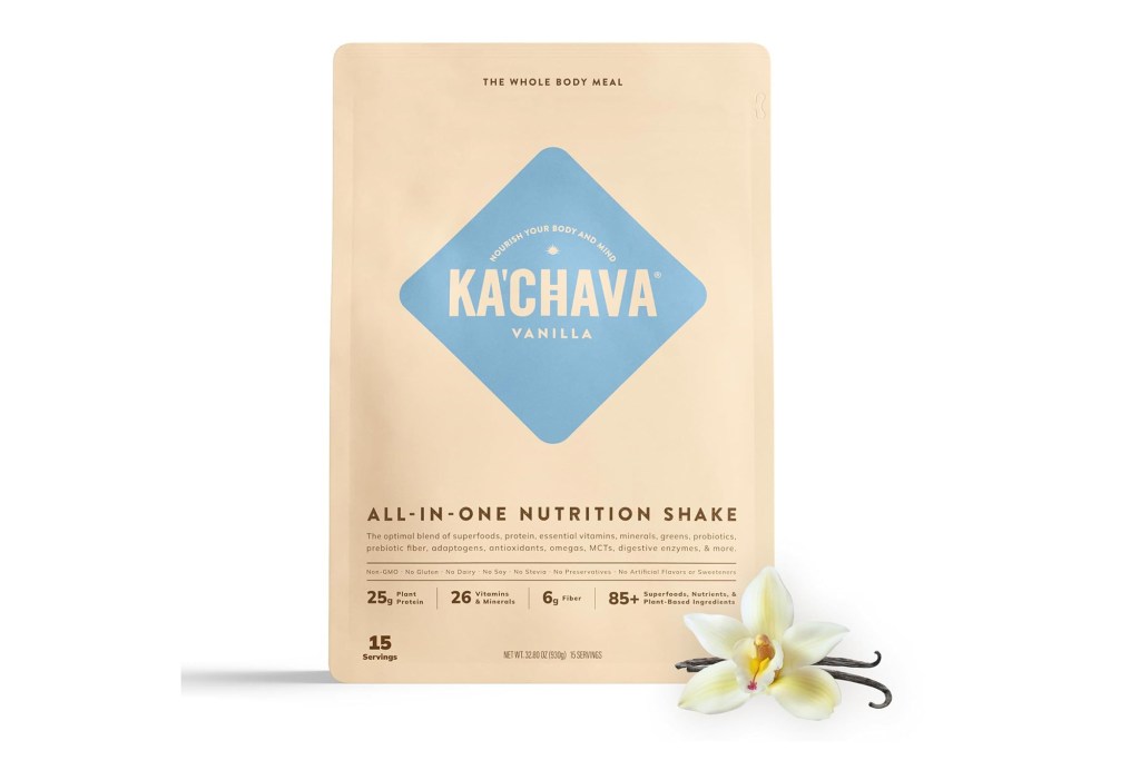 A package of vanilla powder named Kachava