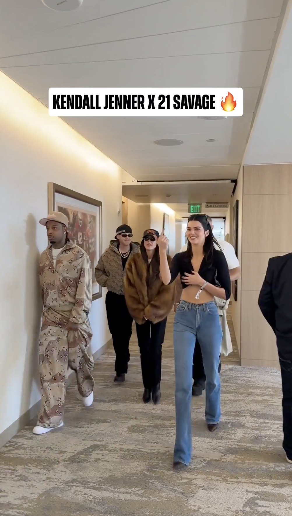 Kendall Jenner and 21 Savage arrives for Super Bowl 60 at Levi's Stadium