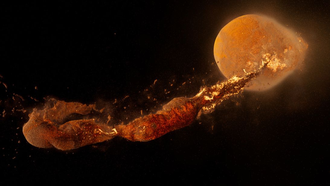 A prevailing theory suggests that the moon formed after a Mars-size object slammed into Earth, releasing a molten blob into space.