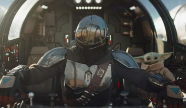 mandalorian and grogu in a spaceship in new star wars movie