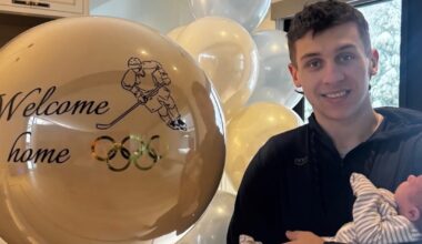 Martin Fehervary gets hero’s welcome from girlfriend and newborn daughter after fourth-place finish in Olympics