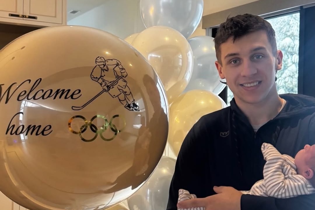 Martin Fehervary gets hero’s welcome from girlfriend and newborn daughter after fourth-place finish in Olympics