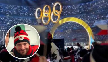 Michal Kempny, a Capitals’ 2018 Stanley Cup champion, walks with Czechia during the Olympics’ Opening Ceremony