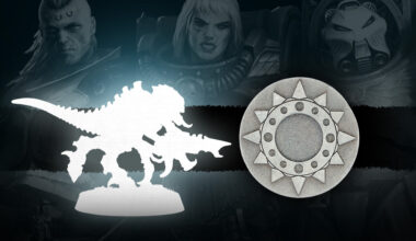 Tyranids swarm over our Iron Halo coin stash thanks to February’s free Miniature of the Month