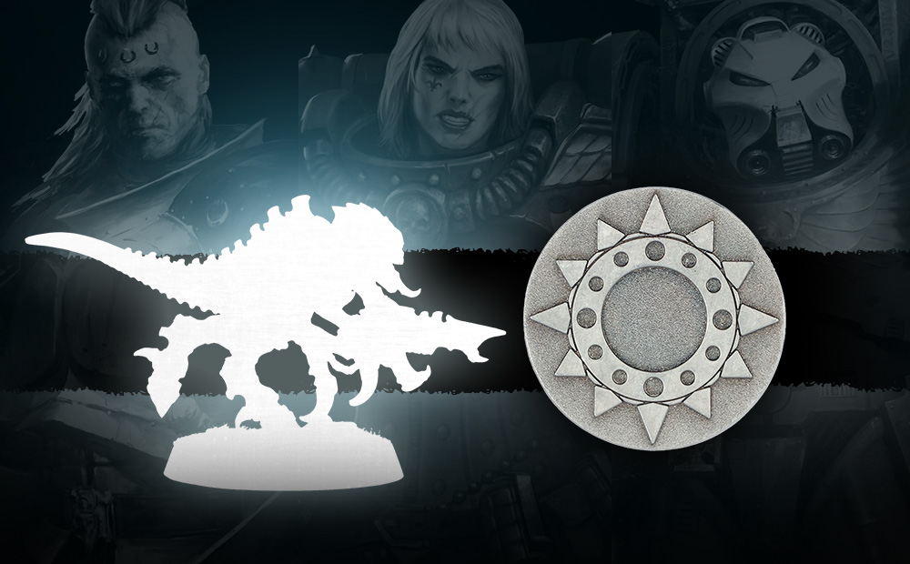 Tyranids swarm over our Iron Halo coin stash thanks to February’s free Miniature of the Month