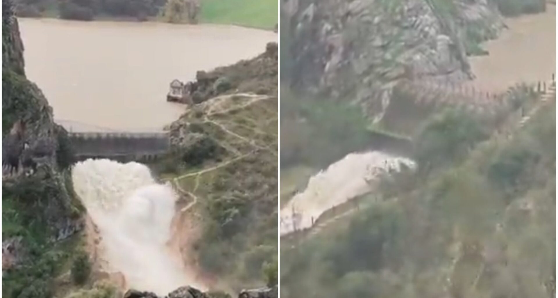 BREAKING: Montejaque 'ghost dam' begins spilling water after reaching capacity for first time in a century