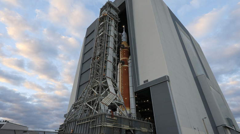 Artemis II rocket being prepared for launch