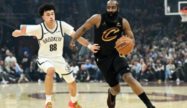 Donovan Mitchell, James Harden lead red-hot Cavaliers over lowly Nets
