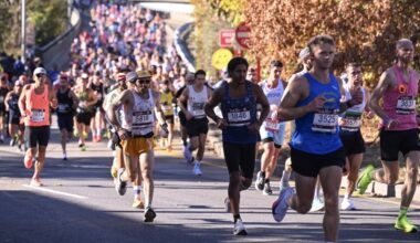 Runners compete during the 53rd New York City Marathon in New York, United States on Nov. 3, 2024.