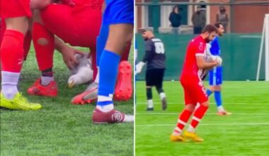 Turkey soccer player Gani Catan uses CPR to revive seagull struck by ball during playoff match
