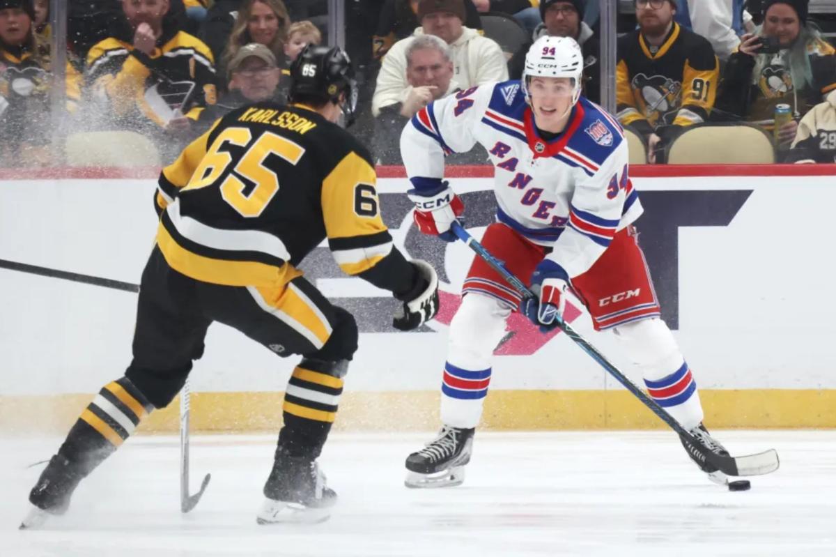 Gabe Perreault seeking lessons as Rangers' season slips away