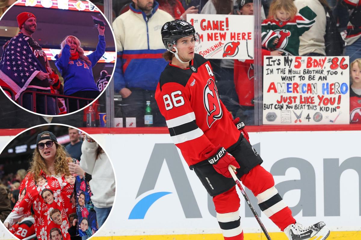 Jack Hughes' Olympic gold-medal celebration returns to New Jersey