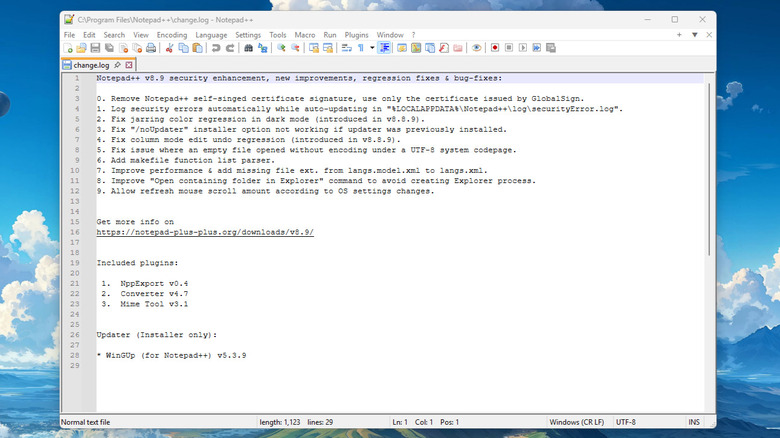Screenshot of Notepad++ default screen after installing