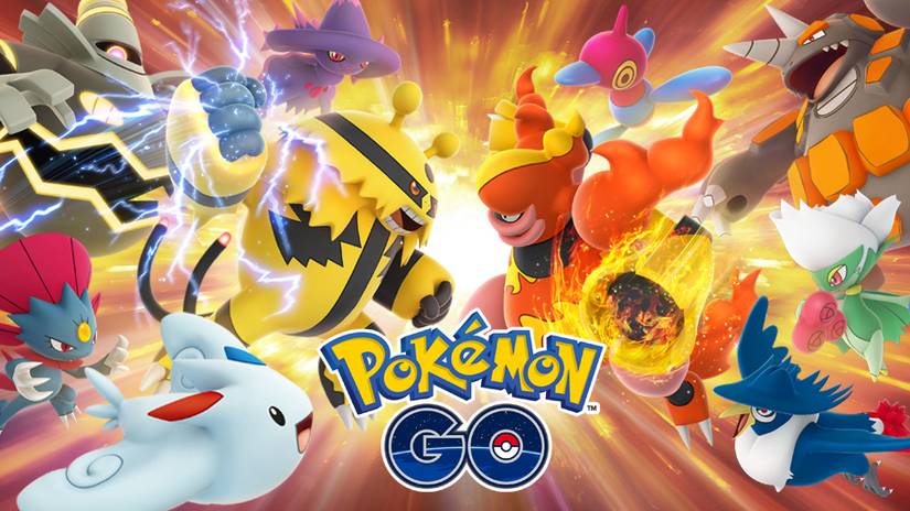 Pokémon in Battle beyond the Pokémon Go logo